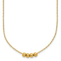 14k Chain with Four 4mm Spacer Beads 18 inch Necklace, 18 x 4 mm