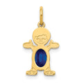 14K Boy Charm 6x4 Oval Genuine Sapphire-September, 0.58 ct, 21 x 12 mm
