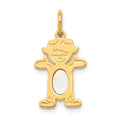 14K Girl Charm 6x4 Oval Genuine Opal-October, 0.28 ct, 21 x 12 mm