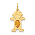 14K Girl Charm 6x4 Oval Genuine Citrine-November, 21 x 12 mm