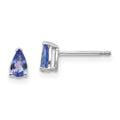 14k White Gold 5x3mm Pear Tanzanite Post Earrings, 0.5 ct, 6 x 3 mm