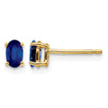 14k 5x3mm Oval Sapphire Post Earrings, 0.7 ct, 5 x 3 mm