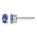 14k White Gold 5x3mm Oval Tanzanite Post Earrings, 0.54 ct, 5 x 3 mm