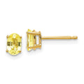 14k 6x4mm Oval Yellow Sapphire Post Earrings, 1.22 ct, 6 x 4 mm