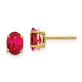 14k 7x5mm Oval Ruby Post Earrings, 2.2 ct, 7 x 5 mm