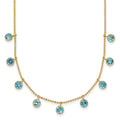 14k Blue Topaz Dangles 16 inch Necklace Plus 2 inch Extender, 2.79 ct, 18 mm
