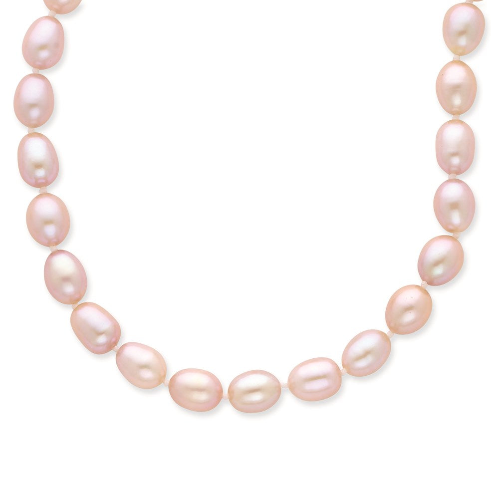 14k 7-8mm Purple Rice Shape FW Cultured Pearl Necklace, 20 mm