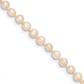 14k 3-4mm Pink Near Round Freshwater Cultured Pearl Necklace, 14 x 3.5 mm