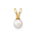 14k 4-5mm White Round Freshwater Cultured Pearl Pendant, 9.7 mm