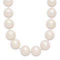14k 11-12mm White Near-Round Freshwater Cultured Pearl 18 inch Necklace, 18 mm, 0.6 g