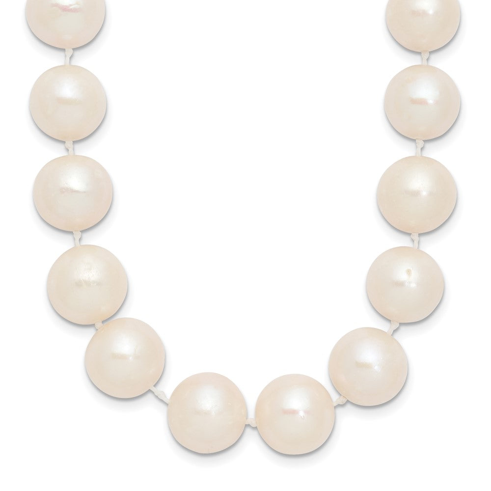 14k 11-12mm White Near-Round Freshwater Cultured Pearl 18 inch Necklace, 18 mm, 0.6 g