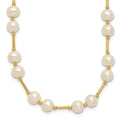 14k 6-7mm White Near-Round Freshwater Cultured Pearl Beaded 18 inch Necklace, 18 mm