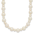 14k White Gold 5-8mm White Near-Round Freshwater Cultured Pearl 18 inch Necklace, 18 mm