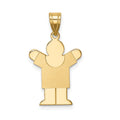 14k The Kids Solid Satin Small Boy Engravable Love Charm, 25 x 15 mm