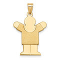 14k The Kids Solid Satin Medium Boy Engravable Love Charm, 35 x 20 mm
