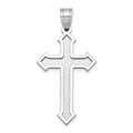 14k White Gold Passion Cross Pendant, 36 x 19 mm