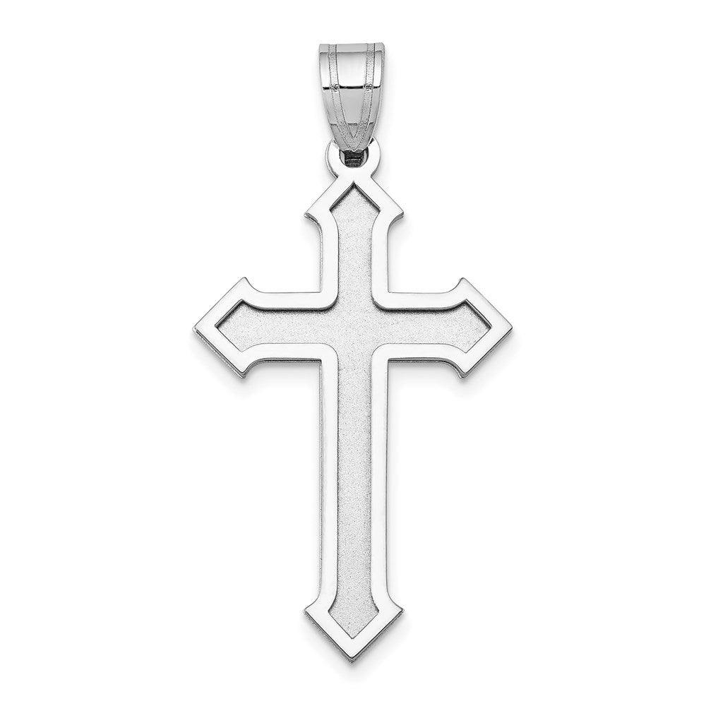 14k White Gold Passion Cross Pendant, 36 x 19 mm
