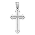 14k White Gold Passion Cross Pendant, 30 x 15 mm