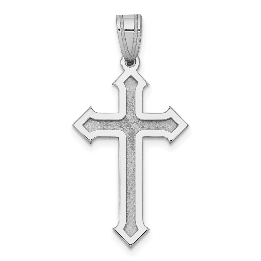 14k White Gold Passion Cross Pendant, 30 x 15 mm