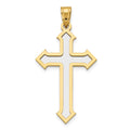 14k Two-tone Passion Cross Pendant, 36 x 19 mm