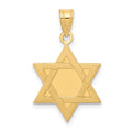 14k Star of David Pendant, 25 x 16 mm