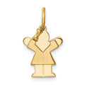14k The Kids Mini Girl Love Charm, 18 x 9 mm