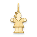 14k The Kids Mini Girl Hugs Charm, 18 x 9 mm