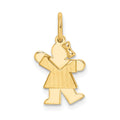 14k The Kids Mini Girl Kiss Charm, 18 x 9 mm