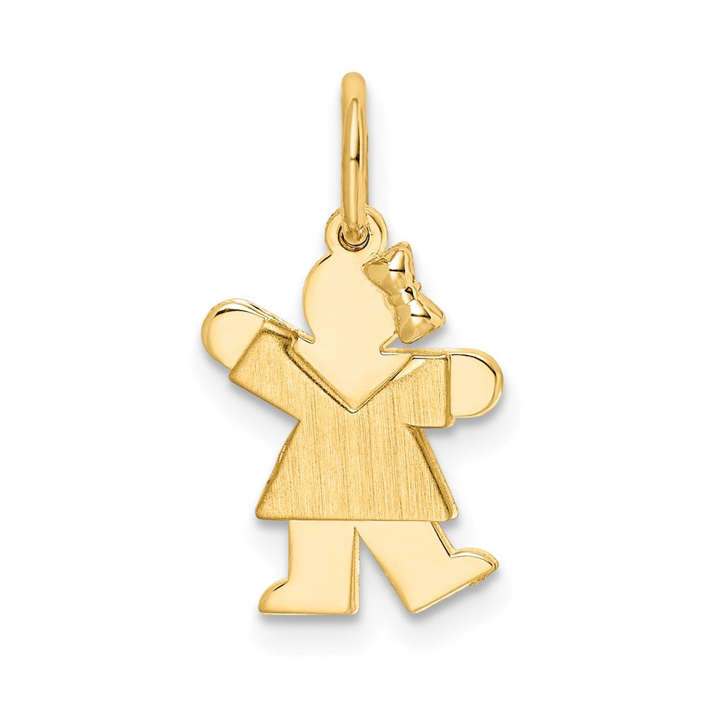 14k The Kids Mini Girl Kiss Charm, 18 x 9 mm