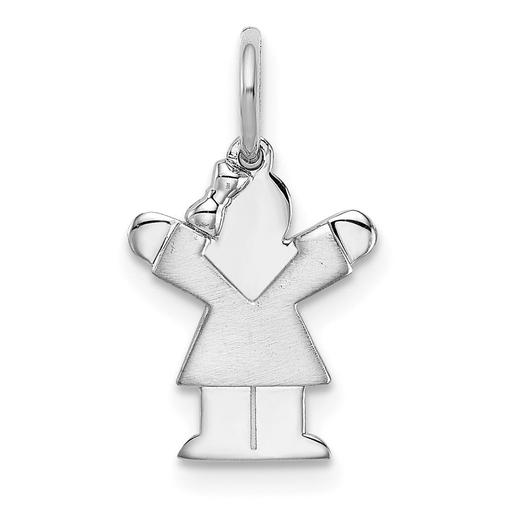 14k White Gold The Kids Mini Girl Love Charm, 18 x 9 mm