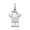 14k White Gold The Kids Mini Boy Love Charm, 18 x 9 mm