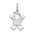 14k White Gold The Kids Mini Boy Joy Charm, 18 x 9 mm