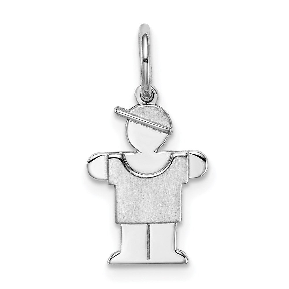 14k White Gold The Kids Mini Boy Hugs Charm, 18 x 9 mm