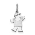 14k White Gold The Kids Mini Boy Kiss Charm, 18 x 9 mm