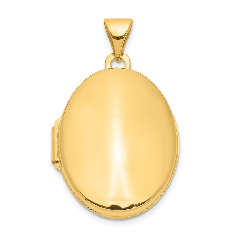 14k Polished Plain 21mm Oval Locket, 28 x 17 mm