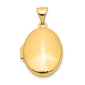 14k Polished Plain 17mm Oval Locket, 24 x 14 mm