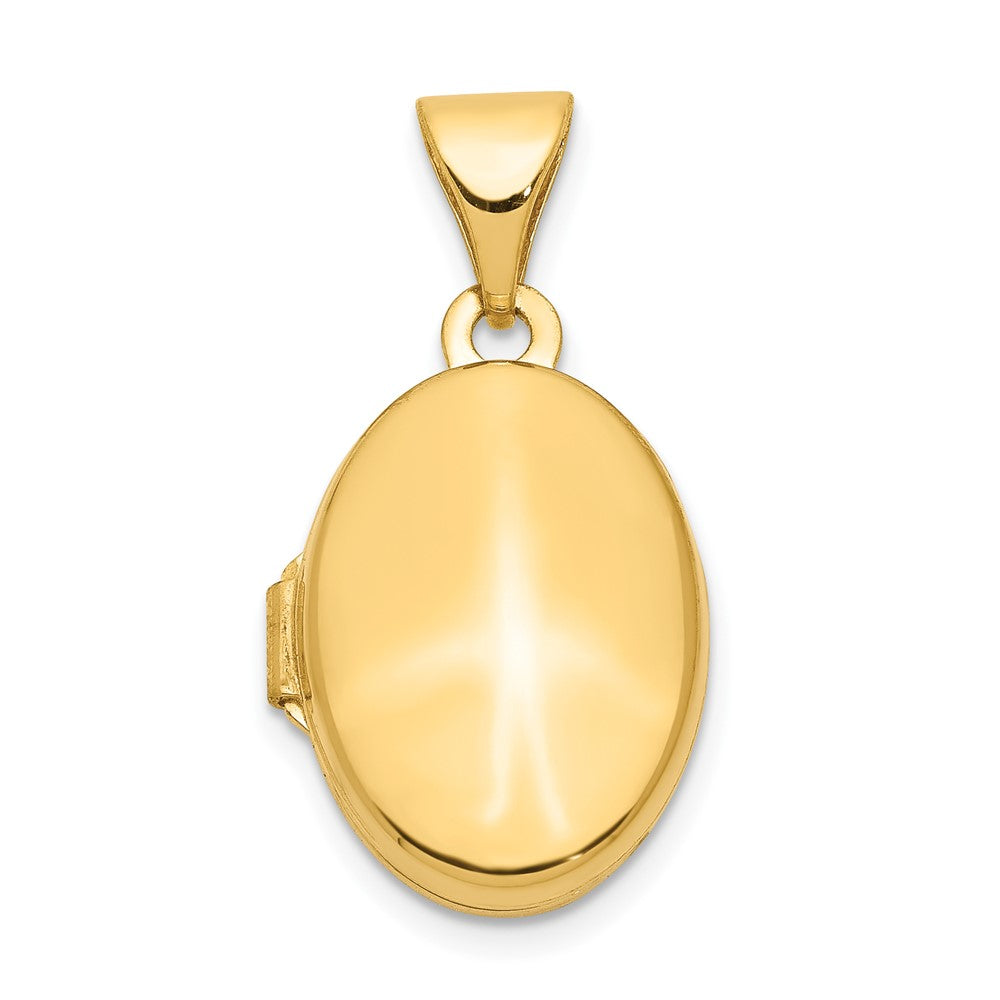 14k Polished Plain 13mm Oval Locket, 21 x 11 mm