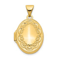 14k Scalloped Border 17mm Oval Locket, 23.8 x 14.05 mm