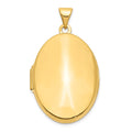 14k Polished Domed Plain 26mm Oval Locket, 33.6 x 19.5 mm