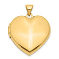 14k Polished Domed 21mm Heart Family Locket Holds 4 Photos, 27.35 x 21.6 mm