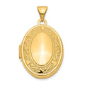 14k Heart Border 21mm Oval Locket, 28 x 17 mm