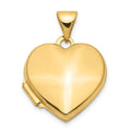 14k Polished Plain 15mm Heart Locket, 20.75 x 15.25 mm