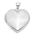 14k White Gold Polished Domed 21mm Heart Family Locket Holds 4 Photos, 27.25 x 21.7 mm