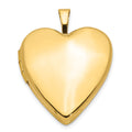 14K Polished Plain 20mm Heart Locket, 24 x 20 mm