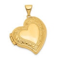 14k Fancy 20mm Heart Locket, 28.5 x 19.85 mm
