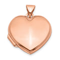 14k Rose Gold Polished Domed 18mm Heart Locket, 23.8 x 18.75 mm
