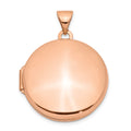 14k Rose Gold Polished Domed 20mm Round Locket, 27.15 x 20.95 mm