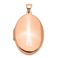 14k Rose Gold Polished Domed Plain 26mm Oval Locket, 33.5 x 19.5 mm