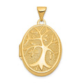 14k Tree 21x16mm Oval Locket, 28.1 x 16.9 mm