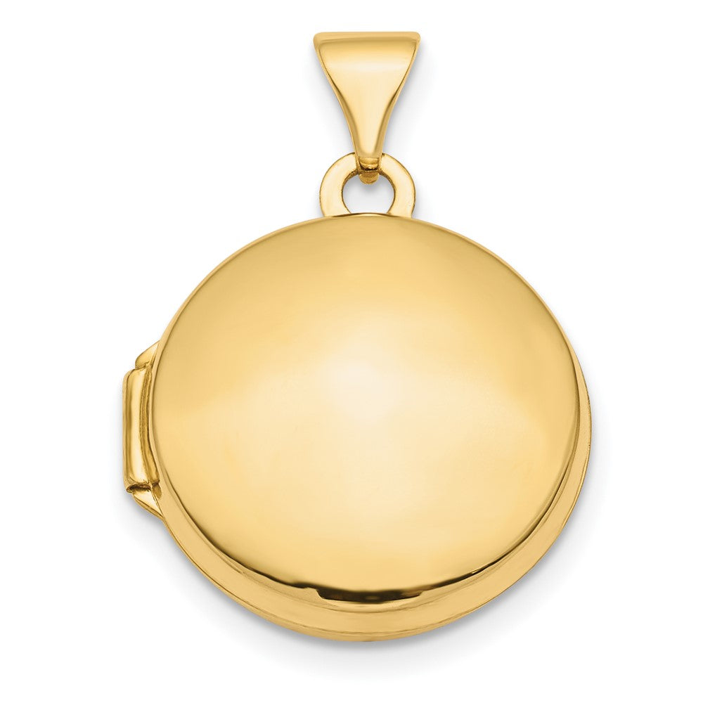 14k Polished Domed 16mm Round Locket, 23 x 17 mm